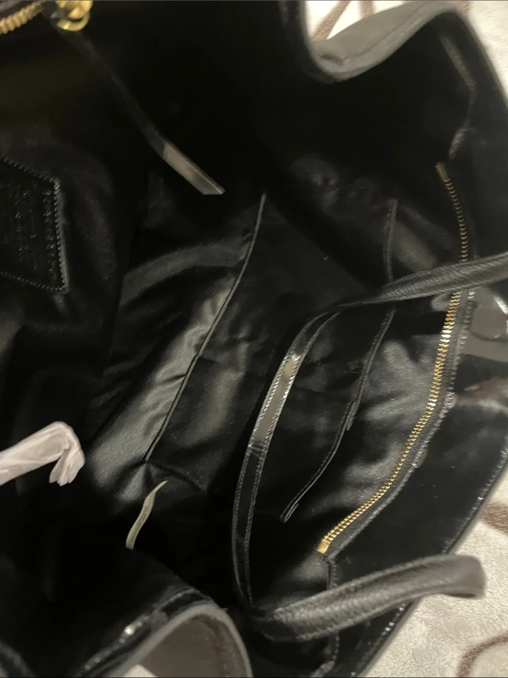 Coach Black Pebbled Leather Tote with Branded Tag